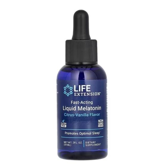 Fast-Acting Liquid Melatonin, Citrus-Vanilla, 59 ml, Life Extension - Vitax.ro