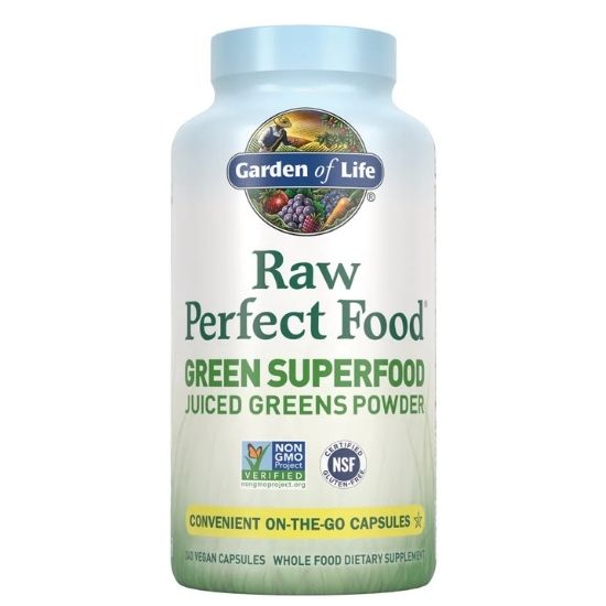 Raw Perfect Food, Green Superfood (Juiced Greens Powder), 240 vcaps, Garden of Life - Vitax.ro