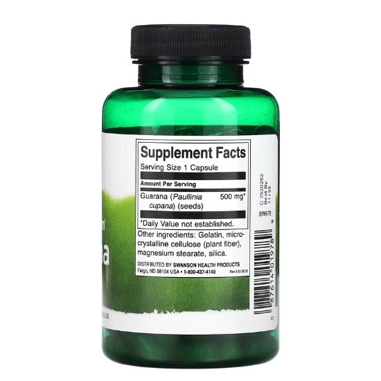 Full Spectrum Guarana, 500mg, 100 caps, Swanson - Vitax.ro