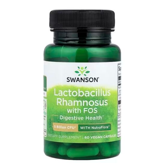Lactobacillus Rhamnosus with FOS, 5 Billion CFU, 60 vcaps, Swanson - Vitax.ro