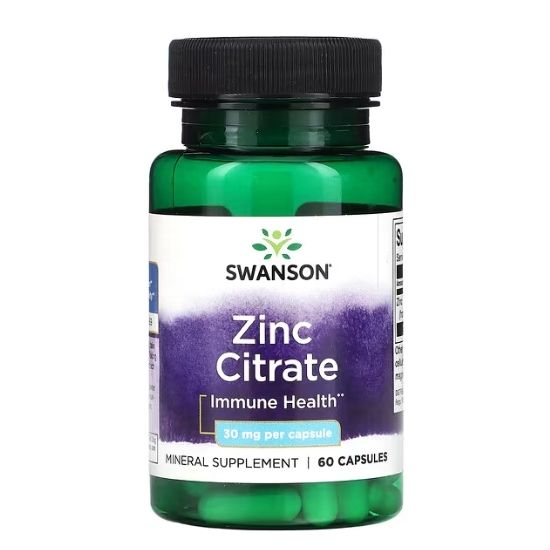 Zinc Citrate, 30mg, 60 caps, Swanson - Vitax.ro