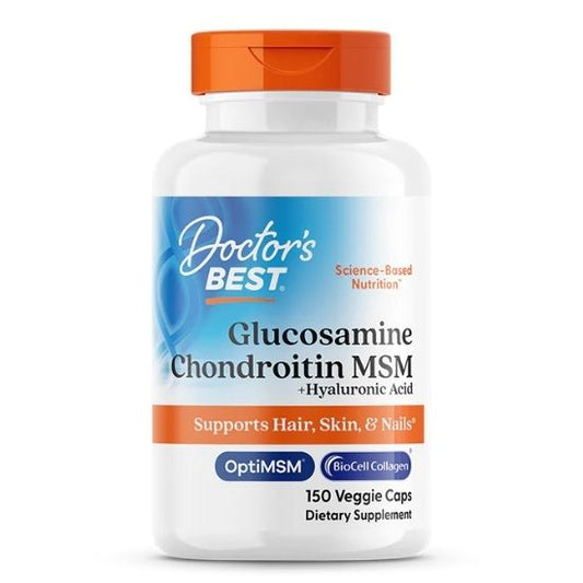 Glucosamine Chondroitin MSM + Hyaluronic Acid, 150 vcaps, Doctor's Best - Vitax.ro