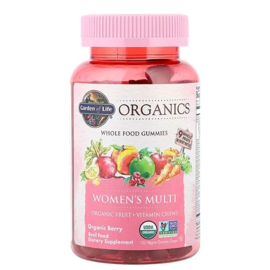 Mykind Organics Women's Multi Gummies, Organic Berry, 120 vegan gummy drops, Garden of Life - Vitax.ro