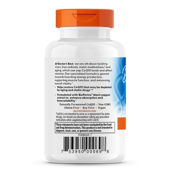 High Absorption CoQ10 cu BioPerine, 100mg, 60 vcaps, Doctor's Best - Vitax.ro