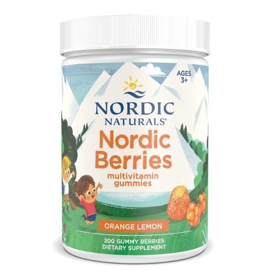 Nordic Berries Multivitamin, Orange Lemon, 200 Gummy Berries, Nordic Naturals - Vitax.ro