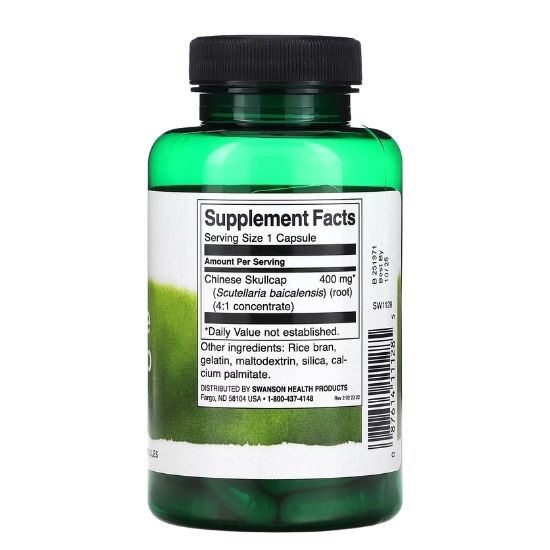 Full Spectrum Chinese Skullcap, 400mg, 90 caps, Swanson - Vitax.ro