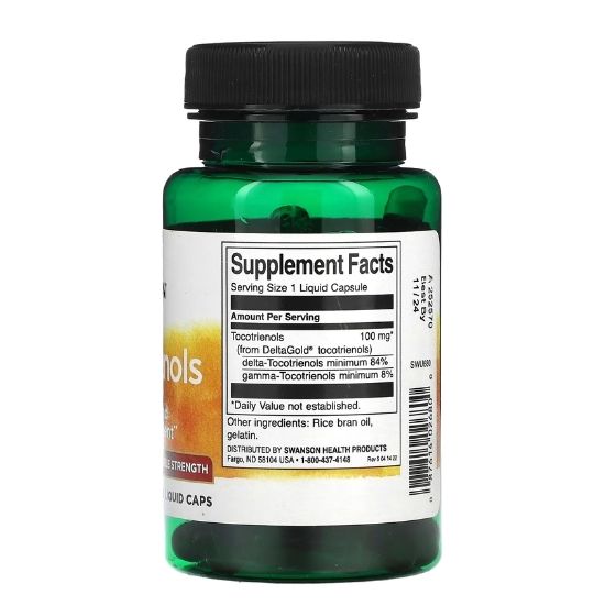 Tocotrienols, 100mg Double Strength, 60 liquid caps, Swanson - Vitax.ro