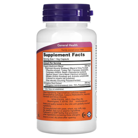 Mushroom Immune Renew, 90 vcaps, NOW Foods - Vitax.ro