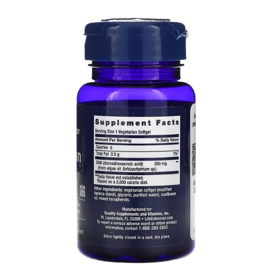 Vegetarian DHA, 30 vegetarian softgels, Life Extension - Vitax.ro