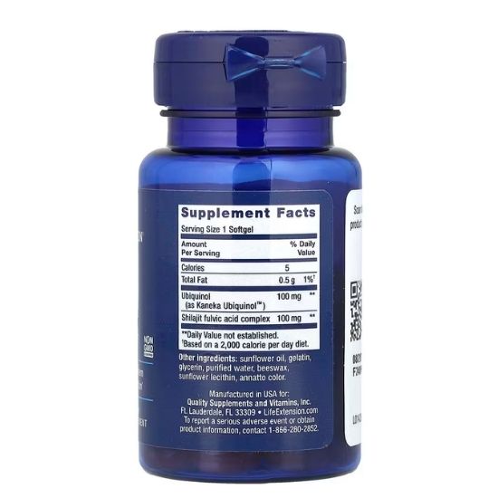 Super Ubiquinol CoQ10 with Enhanced Mitochondrial Support, 100mg, 60 softgels, Life Extension - Vitax.ro