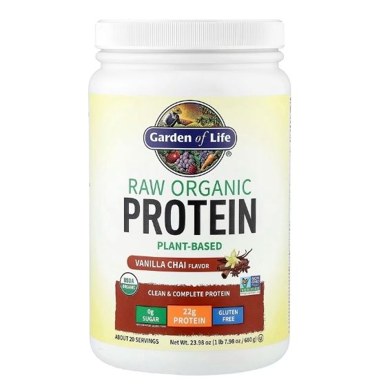 Raw Organic Protein, Vanilla Chai, 580g, Garden of Life - Vitax.ro
