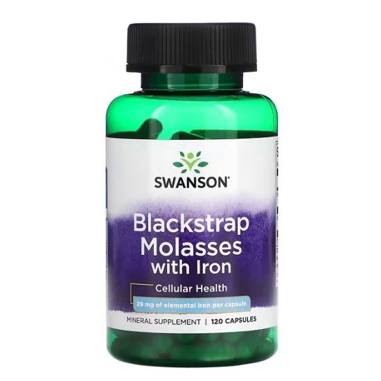 Blackstrap Molasses with Iron, 29mg, 120 caps, Swanson - Vitax.ro