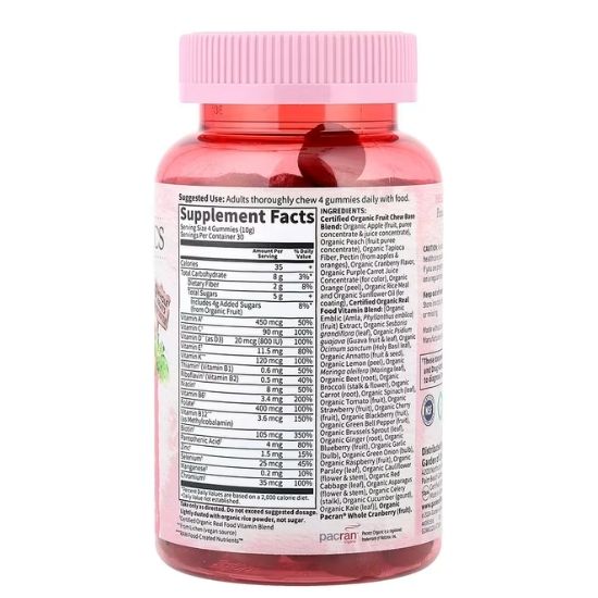 Mykind Organics Women's Multi Gummies, Organic Berry, 120 vegan gummy drops, Garden of Life - Vitax.ro