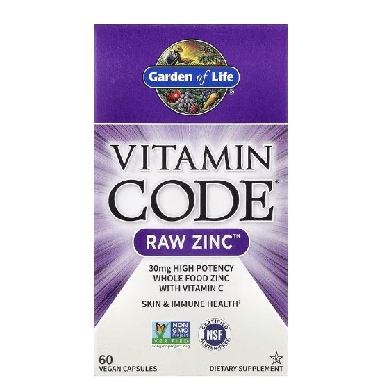 Vitamin Code Raw Zinc, 60 vegan caps, Garden of Life - Vitax.ro