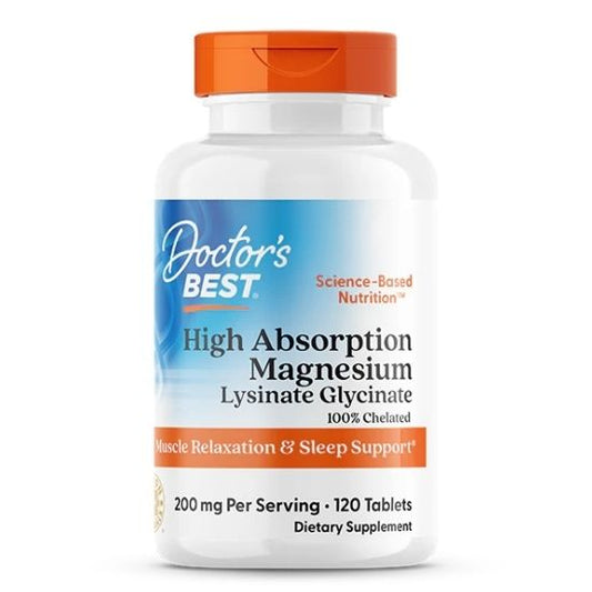 High Absorption Magnesium, 200 mg Per Serving, 120 tablets, Doctor's Best - Vitax.ro