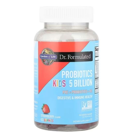 Dr. Formulated Probiotics Kid's 5 Billion Gummies, Strawberry, 60 gummies, Garden of Life - Vitax.ro