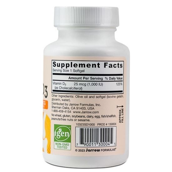 Vitamin D3, 1000 IU, 200 softgels, Jarrow Formulas - Vitax.ro