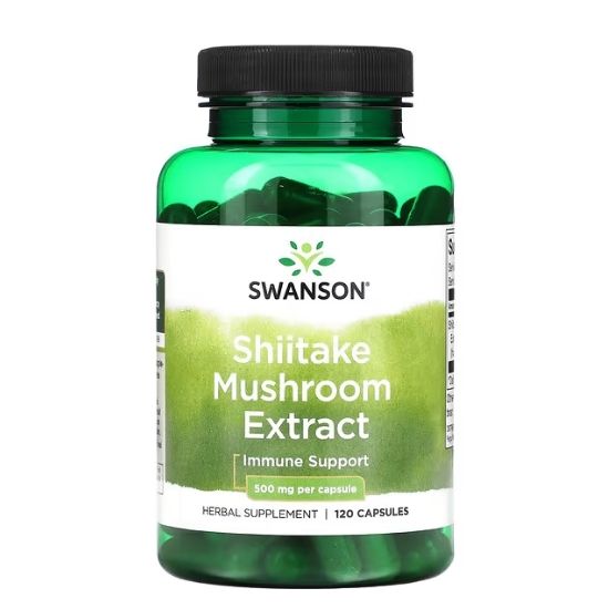 Shiitake Mushroom Extract, 500mg, 120 caps, Swanson - Vitax.ro