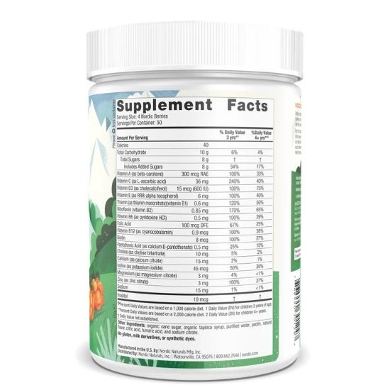 Nordic Berries Multivitamin, Orange Lemon, 200 Gummy Berries, Nordic Naturals - Vitax.ro