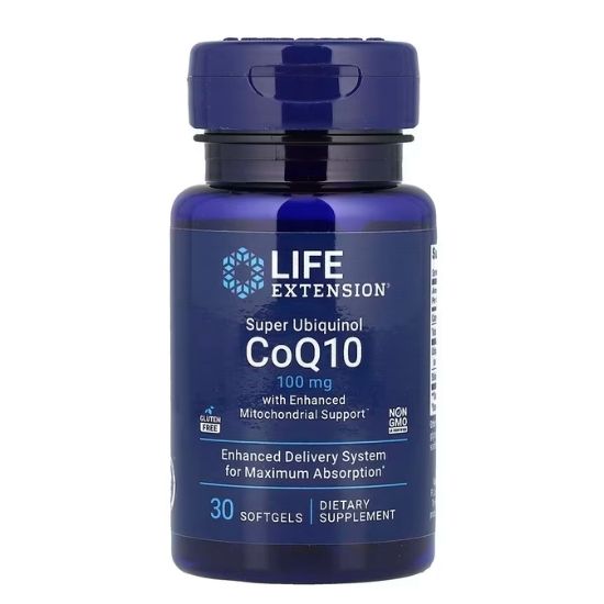 Super Ubiquinol CoQ10 with Enhanced Mitochondrial Support, 100mg, 30 softgels, Life Extension - Vitax.ro