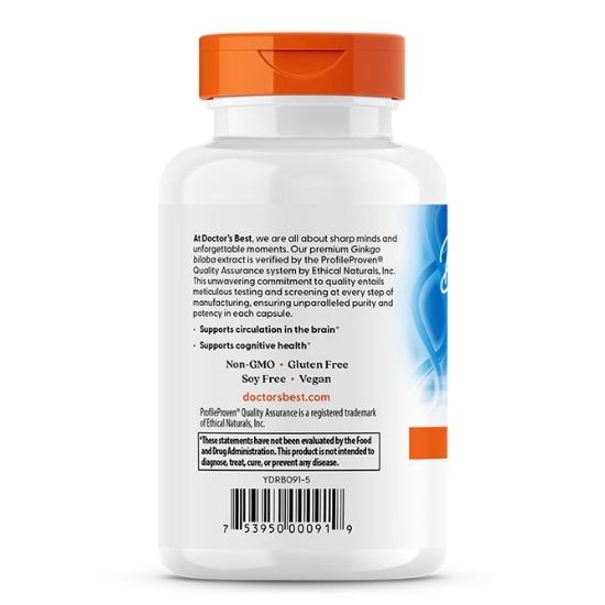 Extra Strength Ginkgo, 120mg, 120 vcaps, Doctor's Best - Vitax.ro