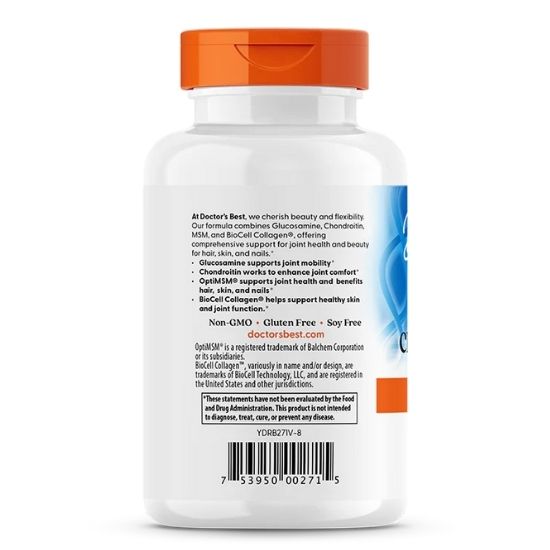 Glucosamine Chondroitin MSM + Hyaluronic Acid, 150 vcaps, Doctor's Best - Vitax.ro