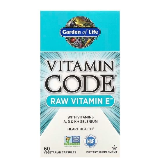 Vitamin Code Raw Vitamin E, 60 vcaps, Garden of Life - Vitax.ro