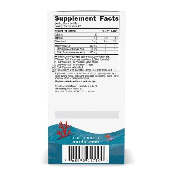 Children's DHA, 250mg, Strawberry, 90 softgels, Nordic Naturals - Vitax.ro