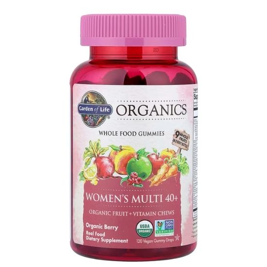 Mykind Organics Women's Multi 40+ Gummies, Organic Berry, 120 vegan gummy drops, Garden of Life - Vitax.ro