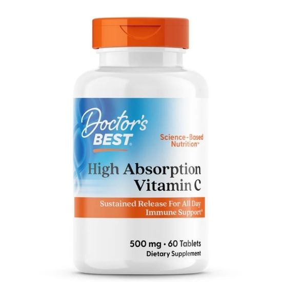 Sustained Release Vitamin C with PureWay-C, 500mg, 60 tabs, Doctor's Best - Vitax.ro