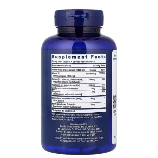 Bone Restore Elite with Super Potenet K2, 120 caps, Life Extension - Vitax.ro