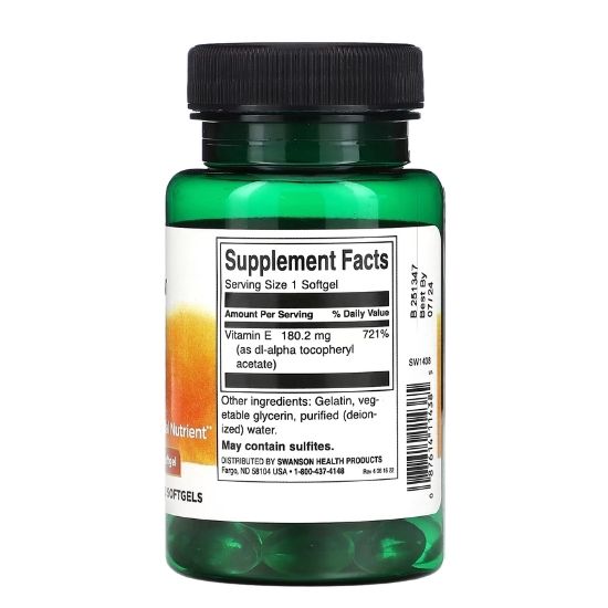 Vitamin E, 400 IU, 60 softgels, Swanson - Vitax.ro