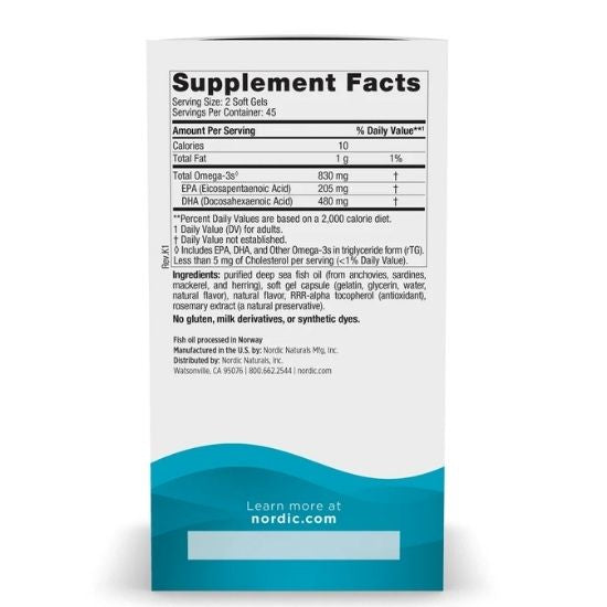 DHA, 830mg Strawberry, 90 softgels, Nordic Naturals - Vitax.ro