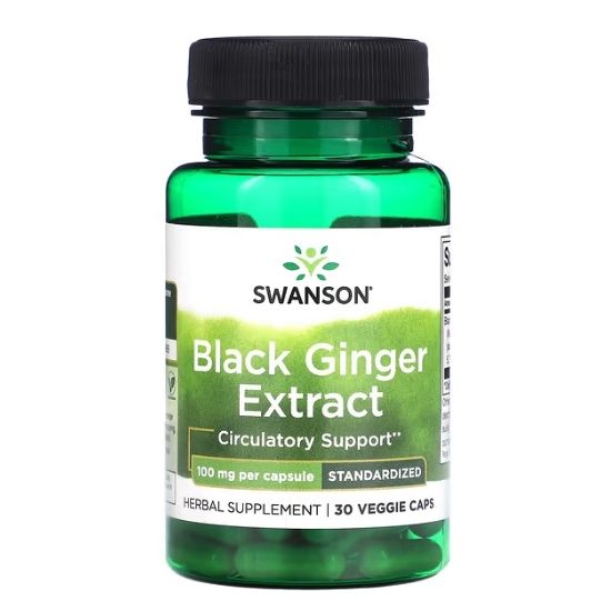 Black Ginger Extract, 100mg, 30 vcaps, Swanson - Vitax.ro