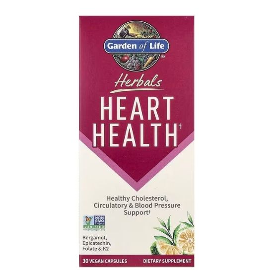 Herbals Heart Health, 30 vcaps, Garden of Life - Vitax.ro