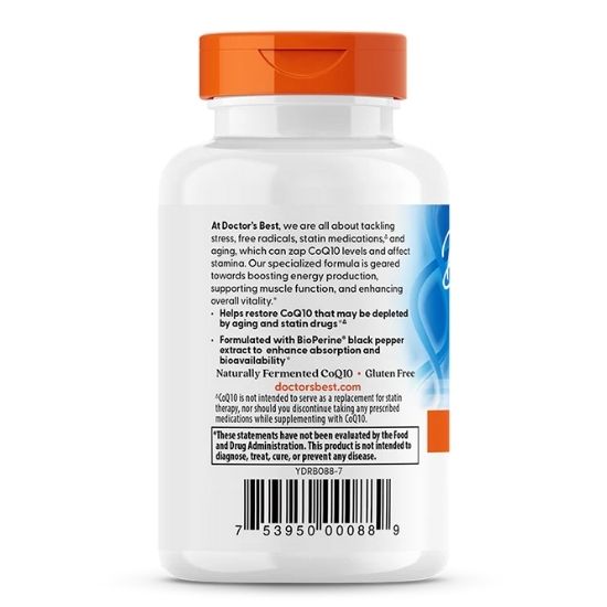 High Absorption CoQ10 cu BioPerine, 100mg, 60 softgels, Doctor's Best - Vitax.ro