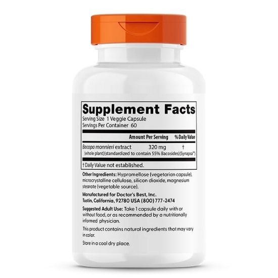 Bacopa with Synapsa, 320mg, 60 vcaps, Doctor's Best - Vitax.ro