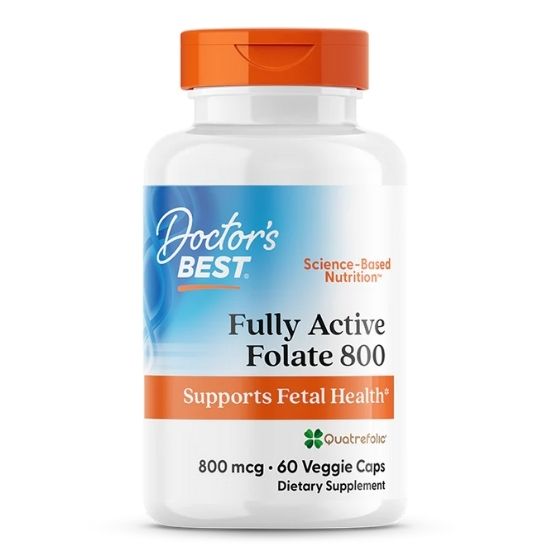 Fully Active Folate 800, 800mcg, 60 vcaps, Doctor's Best - Vitax.ro