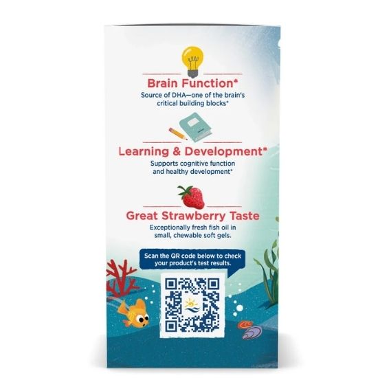 Children's DHA, 250mg, Strawberry, 90 softgels, Nordic Naturals - Vitax.ro