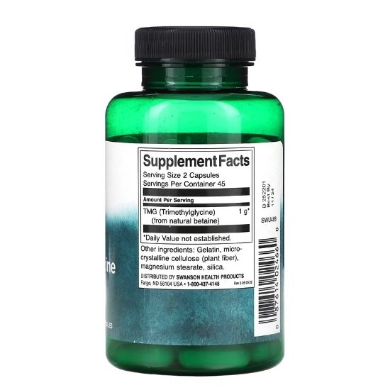 TMG (Trimethylglycine), 500mg, 90 caps, Swanson - Vitax.ro