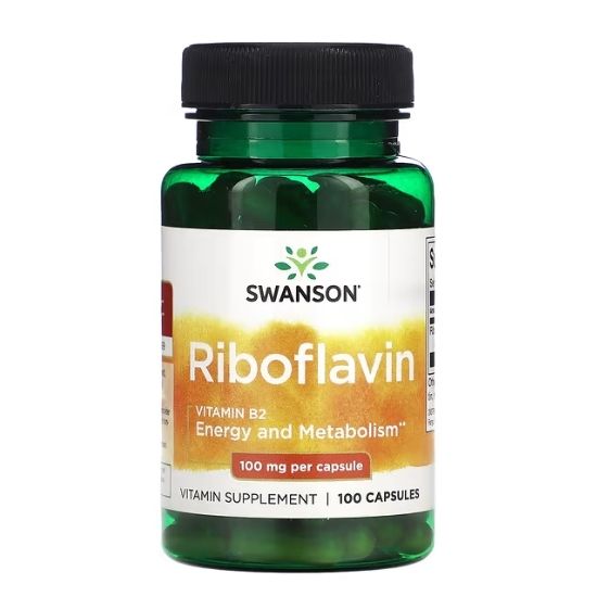 Riboflavin Vitamin B-2, 100mg, 100 caps, Swanson - Vitax.ro