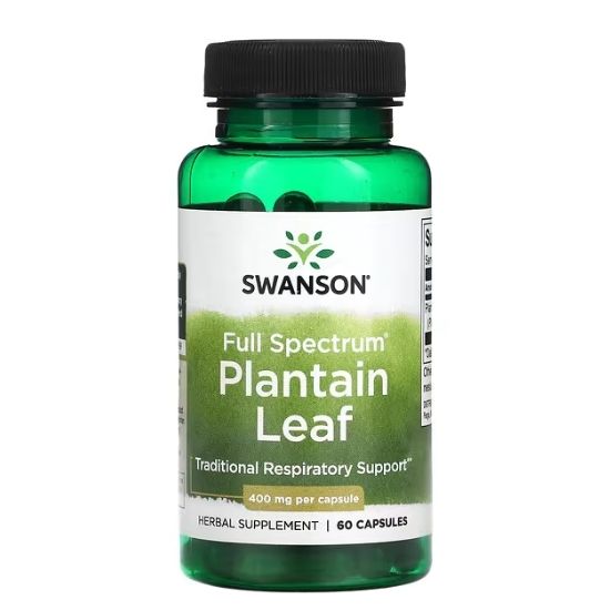 Full Spectrum Plantain Leaf, 400mg, 60 caps, Swanson - Vitax.ro