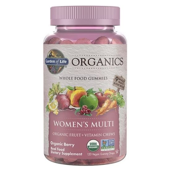 Mykind Organics Women's Multi Gummies, Organic Berry, 120 vegan gummy drops, Garden of Life - Vitax.ro