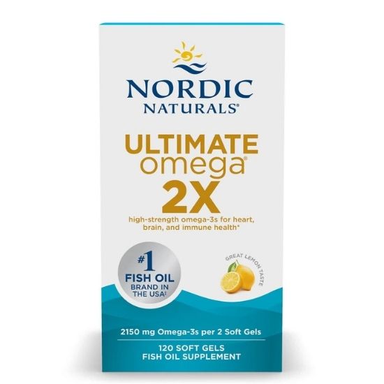Ultimate Omega 2X Fish Oil, 2150mg Lemon, 120 softgels, Nordic Naturals