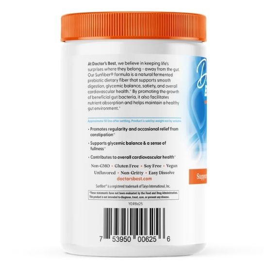 Prebiotic Powder Sunfiber, 210g, Doctor's Best - Vitax.ro