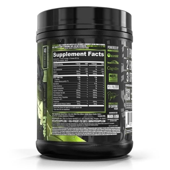 Godzilla Pre-Workout, Green Apple, 722g, RYSE