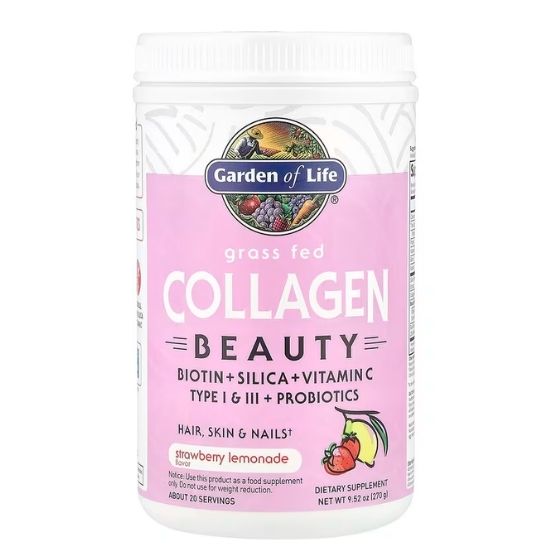 Grass Fed Collagen Beauty, Strawberry Lemonade, 270g, Garden of Life - Vitax.ro