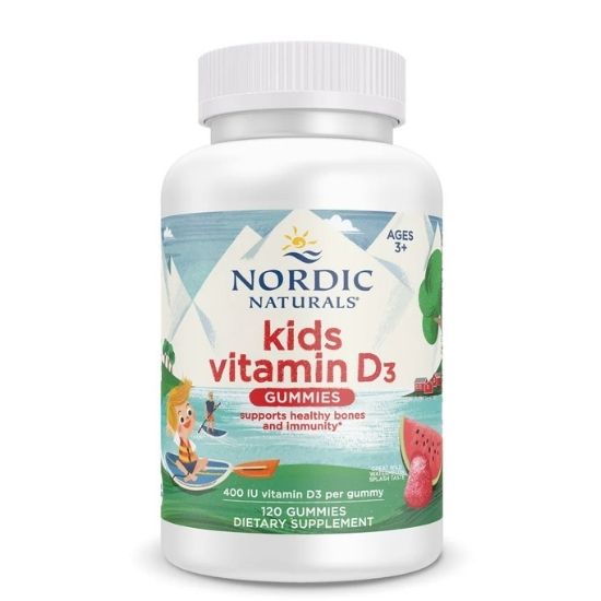 Vitamin D3 Gummies Kids, 400 IU Wild Watermelon Splash, 120 gummies, Nordic Naturals - Vitax.ro