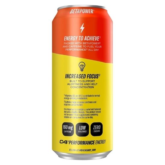 C4 Explosive Energy Drink, Orange Slice, 12 x 500 ml, Cellucor