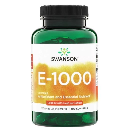 Vitamin E, 1000 IU, 100 softgels, Swanson - Vitax.ro